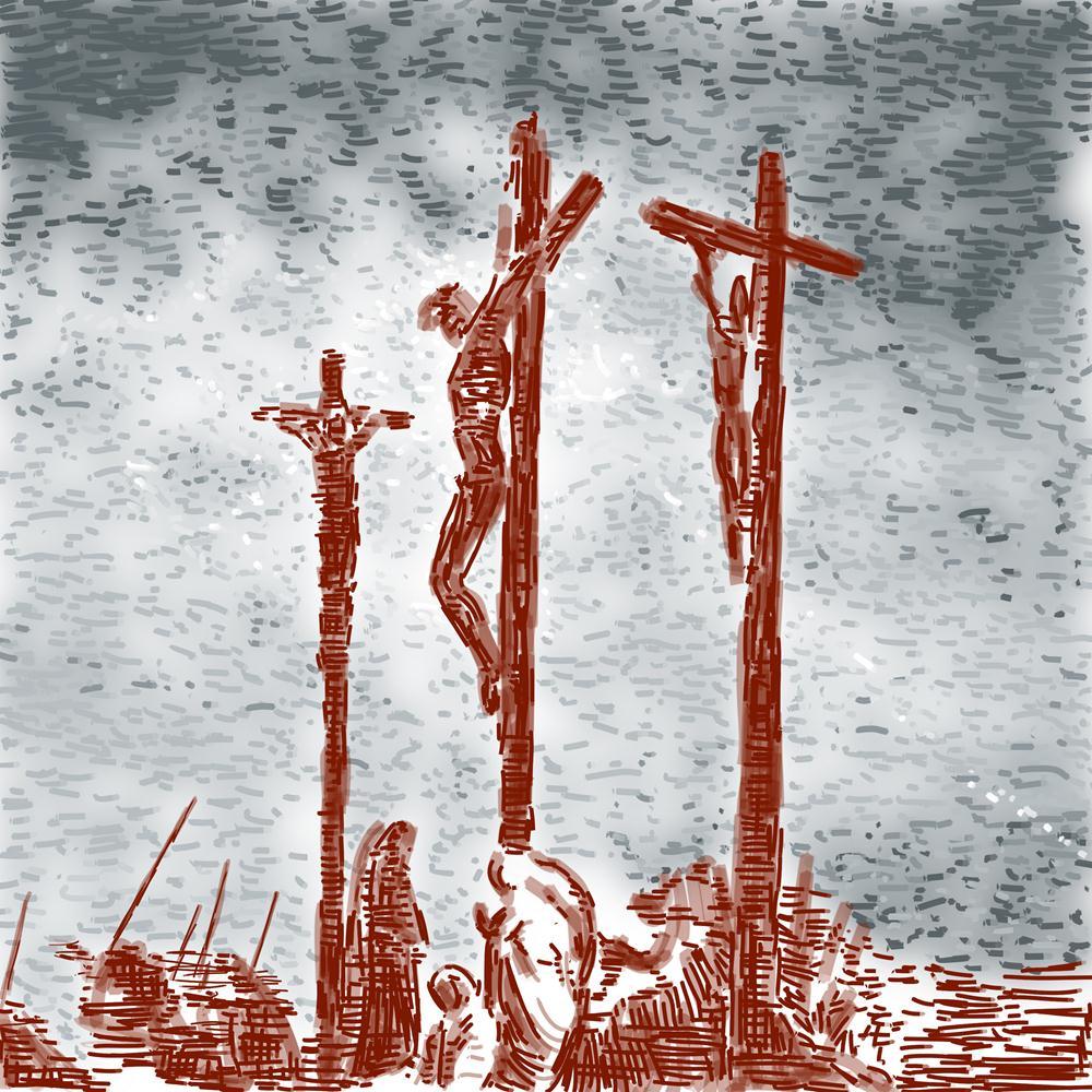 Crucifixion Canvas Painting Synthetic Frame-Paintings MDF Framing-AFF_FR-IC 5000500 IC 5000500, Art and Paintings, Christianity, Cross, Drawing, Icons, Illustrations, Jesus, Love, Paintings, Religion, Religious, Romance, Signs and Symbols, Sketches, Spiritual, Symbols, crucifixion, canvas, painting, synthetic, frame, art, brush, catholic, charcoal, christ, christian, church, crucified, crucifix, death, deposition, divine, dramatic, faith, god, goodness, holiness, holy, human, icon, illustration, loving, oil