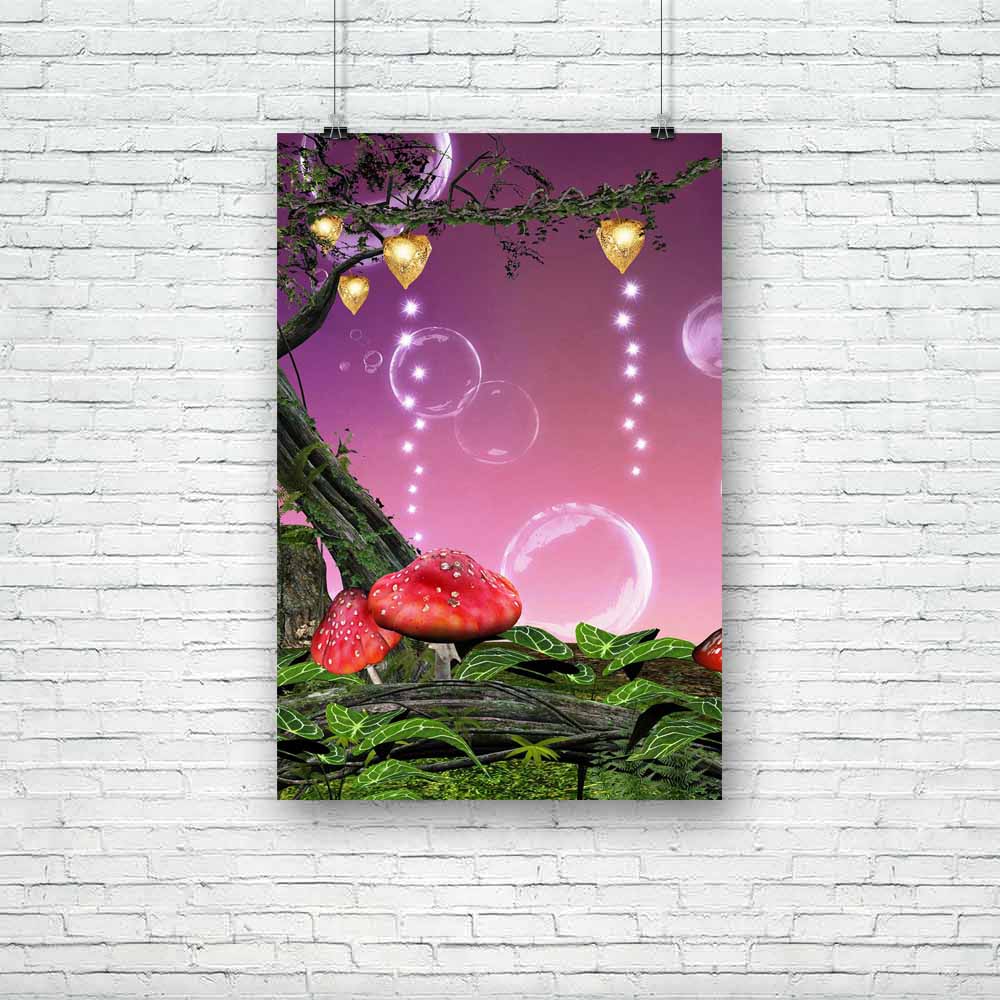 Enchanted Mushrooms Unframed Paper Poster-Paper Posters Unframed-POS_UN-IC 5000556 IC 5000556, Fantasy, Fruit and Vegetable, Fruits, Illustrations, Mountains, Nature, Scenic, Wooden, enchanted, mushrooms, unframed, paper, poster, fairy, tale, forest, magic, background, bubbles, bush, elf, fae, ferns, grass, hill, illustration, ivy, lamps, leaves, lights, meadow, mountain, plants, rocks, scene, scenery, soap, spell, trees, undergrowth, vegetation, wood, artzfolio, posters, wall posters, posters for room, pos