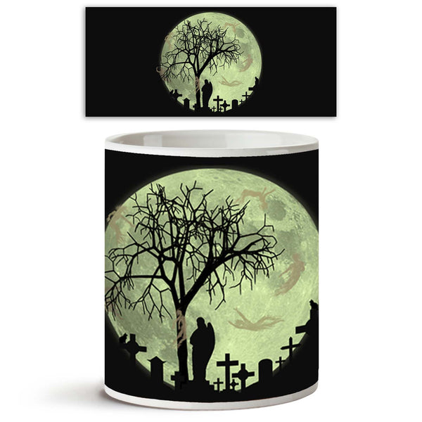 Halloween Scene Ceramic Coffee Tea Mug Inside White-Coffee Mugs-MUG-IC 5000572 IC 5000572, Black, Black and White, Cross, Fantasy, Holidays, Icons, Illustrations, Marble and Stone, Mountains, Nature, Scenic, Signs, Signs and Symbols, Symbols, White, halloween, scene, ceramic, coffee, tea, mug, inside, tombstone, graveyard, abode, apparition, background, bats, beautiful, blue, cat, cemetery, colorful, creature, creepy, crypt, dark, death, design, dirt, draw, evening, evil, fog, ghost, grave, haunted, headsto