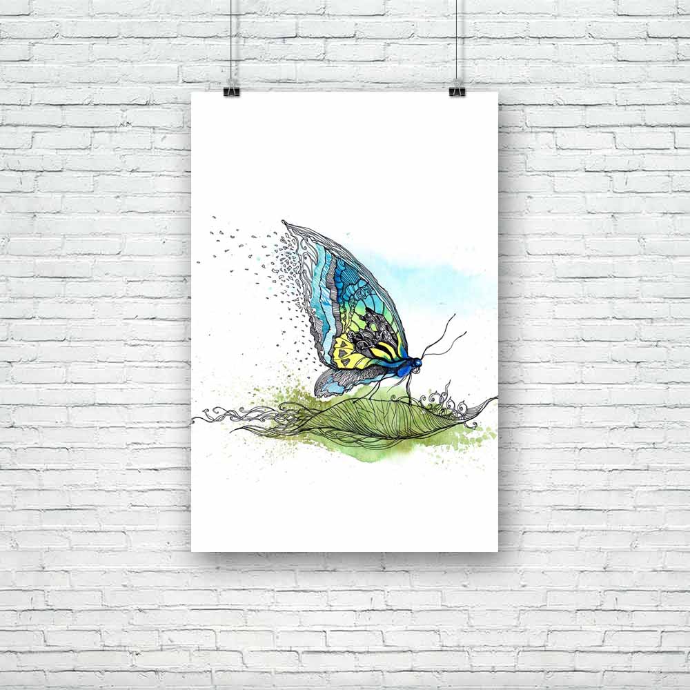 Butterfly On The Leaf Unframed Paper Poster-Paper Posters Unframed-POS_UN-IC 5000602 IC 5000602, Abstract Expressionism, Abstracts, Ancient, Art and Paintings, Black and White, Botanical, Decorative, Digital, Digital Art, Drawing, Floral, Flowers, Graphic, Historical, Illustrations, Medieval, Nature, Paintings, Scenic, Seasons, Semi Abstract, Signs, Signs and Symbols, Splatter, Vintage, White, butterfly, on, the, leaf, unframed, paper, poster, mariposa, abstract, art, background, beautiful, beauty, bloom, b
