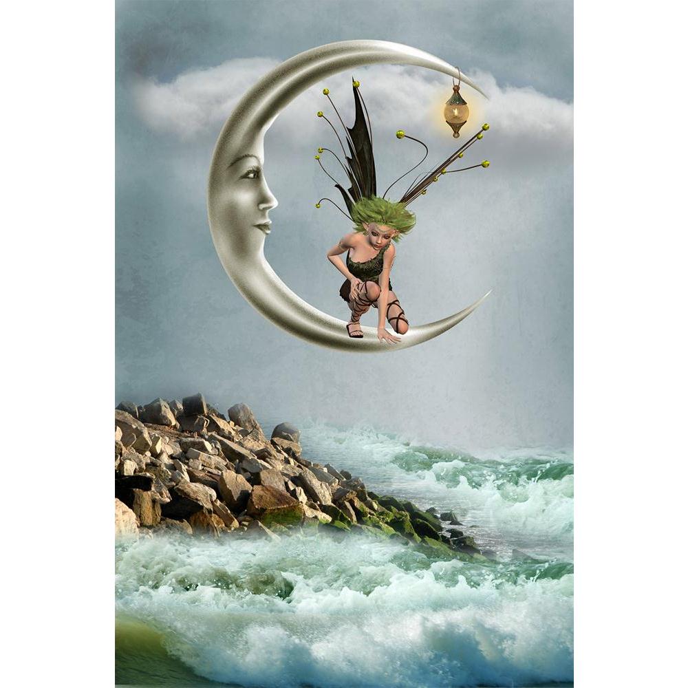 ArtzFolio Fairy In The Moon Unframed Paper Poster-Paper Posters Unframed-AZART10999314POS_UN_L-Image Code 5000614 Vishnu Image Folio Pvt Ltd, IC 5000614, ArtzFolio, Paper Posters Unframed, Fantasy, Kids, Landscapes, Digital Art, fairy, in, the, moon, unframed, paper, poster, wall, large, size, for, living, room, home, decoration, big, framed, decor, posters, pitaara, box, modern, art, with, frame, bedroom, amazonbasics, door, drawing, small, decorative, office, reception, multiple, friends, images, reprints