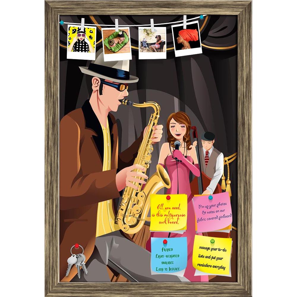 ArtzFolio Jazz Music Band Printed Bulletin Board Notice Pin Board Soft Board | Framed-Bulletin Boards Framed-AZSAO11121401BLB_FR_L-Image Code 5000648 Vishnu Image Folio Pvt Ltd, IC 5000648, ArtzFolio, Bulletin Boards Framed, Music & Dance, Digital Art, jazz, music, band, printed, bulletin, board, notice, pin, soft, framed, illustration, playing, night, club, drawing, cartoon, saxophone, singer, singing, musical, instrument, player, woman, girl, lady, man, people, concert, performing, performance, entertainm