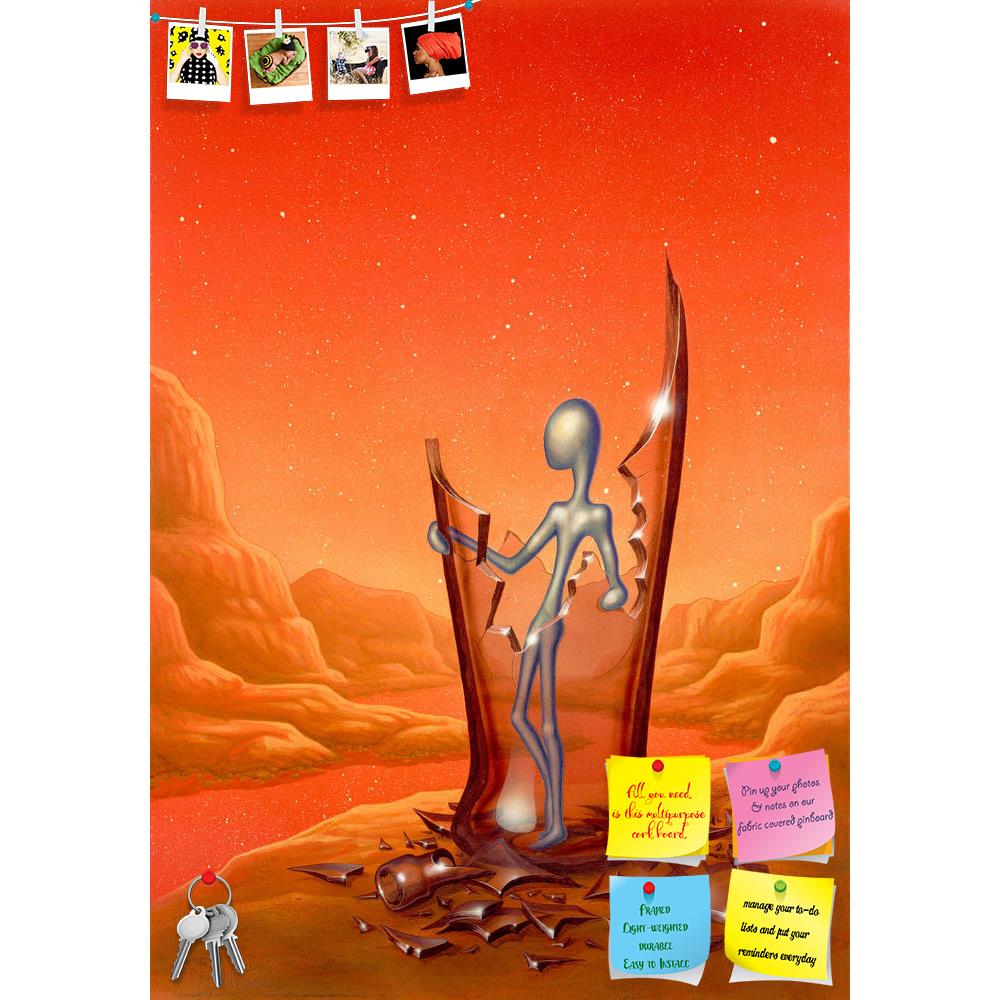 ArtzFolio Surreal Alien Figure In A Broken Glass Bottle Printed Bulletin Board Notice Pin Board Soft Board | Frameless-Bulletin Boards Frameless-AZSAO11174425BLB_FL_L-Image Code 5000658 Vishnu Image Folio Pvt Ltd, IC 5000658, ArtzFolio, Bulletin Boards Frameless, Abstract, Surrealism, Digital Art, surreal, alien, figure, in, a, broken, glass, bottle, printed, bulletin, board, notice, pin, soft, frameless, picture, painted, me, called, "decampment", it, shows, alien-like, inside, red, ambiance, pin up board,