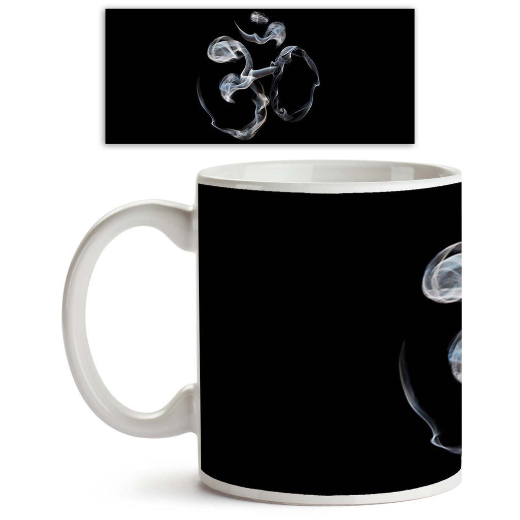 ArtzFolio Om Symbol D3 Ceramic Coffee Tea Mug Inside White-Coffee Mugs-AZKIT11270275MUG_L-Image Code 5000675 Vishnu Image Folio Pvt Ltd, IC 5000675, ArtzFolio, Coffee Mugs, Religious, Traditional, Fine Art Reprint, om, symbol, d3, ceramic, coffee, tea, mug, inside, white, smoke, black, background, free, space, text, can, be, used, template, coffee mugs with logo, promotional mugs, bulk coffee mug, office mugs, amazonbasics, custom coffee mugs, custom ceramic mugs, 11ounce ceramic coffee mug, coffee cup gift