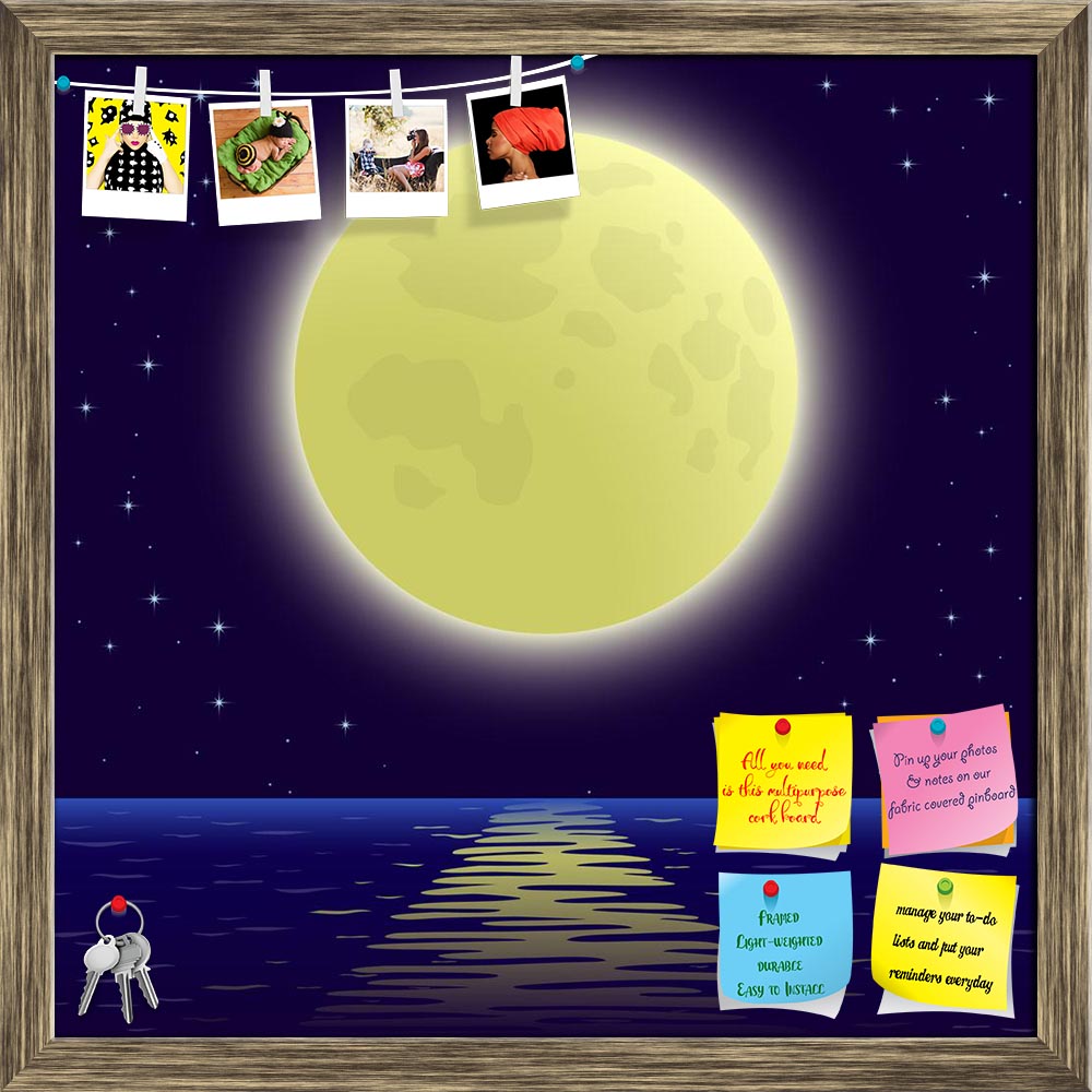 ArtzFolio Night Sea Landscape Printed Bulletin Board Notice Pin Board Soft Board | Framed-Bulletin Boards Framed-AZSAO11431867BLB_FR_L-Image Code 5000704 Vishnu Image Folio Pvt Ltd, IC 5000704, ArtzFolio, Bulletin Boards Framed, Kids, Landscapes, Digital Art, night, sea, landscape, printed, bulletin, board, notice, pin, soft, framed, background, star, sky, big, bright, moon, vector, pin up board, push pin board, extra large cork board, big pin board, notice board, small bulletin board, cork board, wall noti