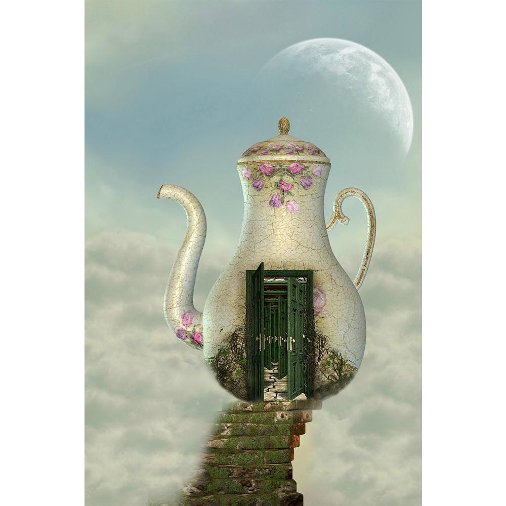 ArtzFolio Teapot House In The Sky Unframed Paper Poster-Paper Posters Unframed-AZART11450438POS_UN_L-Image Code 5000708 Vishnu Image Folio Pvt Ltd, IC 5000708, ArtzFolio, Paper Posters Unframed, Fantasy, Kids, Landscapes, Digital Art, teapot, house, in, the, sky, unframed, paper, poster, wall, large, size, for, living, room, home, decoration, big, framed, decor, posters, pitaara, box, modern, art, with, frame, bedroom, amazonbasics, door, drawing, small, decorative, office, reception, multiple, friends, ima