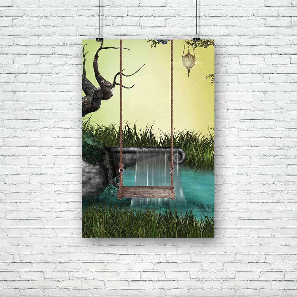 Landscape With Hammock Unframed Paper Poster-Paper Posters Unframed-POS_UN-IC 5000714 IC 5000714, Art and Paintings, Books, Digital, Digital Art, Fantasy, Graphic, Landscapes, Nature, Scenic, landscape, with, hammock, unframed, paper, poster, backdrop, amazing, art, backdrops, background, bed, cloud, dreamy, fae, fairy, fairytale, fantastic, lake, lamp, magic, manipulation, mist, misty, moss, mushroom, outdoor, peaceful, princess, scenario, scene, scrapbook, sky, tales, trees, vines, water, artzfolio, poste