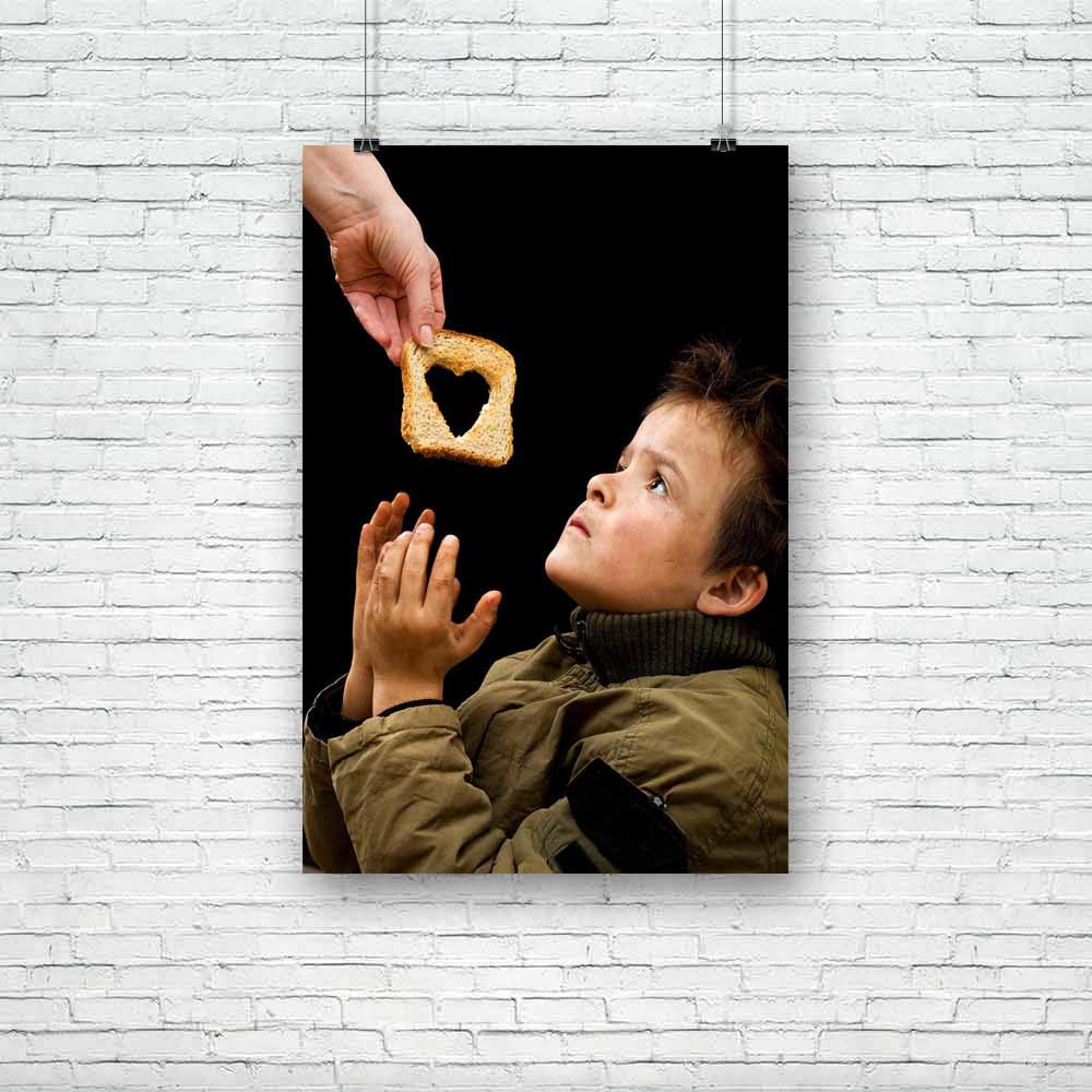Feeding The Poor Unframed Paper Poster-Paper Posters Unframed-POS_UN-IC 5000720 IC 5000720, Art and Paintings, Baby, Black, Black and White, Children, Conceptual, Cuisine, Food, Food and Beverage, Food and Drink, Hearts, Kids, Love, Romance, feeding, the, poor, unframed, paper, poster, poverty, child, empathy, aid, assistance, bread, compassion, concept, dirty, eyes, face, gift, giving, hands, heart, help, hope, humble, hunger, hygiene, insecurity, isolated, kid, life, looking, metaphor, misery, need, needy