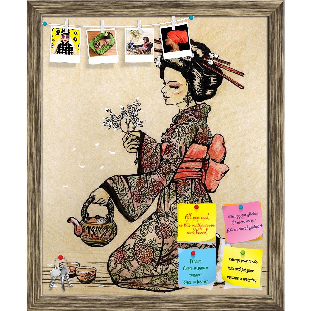 ArtzFolio Japanese Tea Ceremony Printed Bulletin Board Notice Pin Board Soft Board | Framed-Bulletin Boards Framed-AZSAO11617100BLB_FR_L-Image Code 5000740 Vishnu Image Folio Pvt Ltd, IC 5000740, ArtzFolio, Bulletin Boards Framed, Portraits, Fine Art Reprint, japanese, tea, ceremony, printed, bulletin, board, notice, pin, soft, framed, style:, geisha, teapot, cherry, blossom, branch, hands, hand, drawn, illustration, pin up board, push pin board, extra large cork board, big pin board, notice board, small bu
