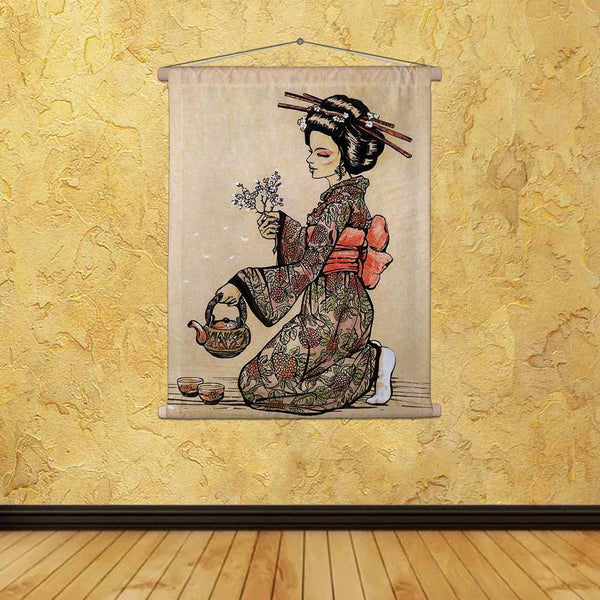 ArtzFolio Japanese Tea Ceremony Fabric Painting Tapestry Scroll Art Hanging-Scroll Art-AZART11617100TAP_L-Image Code 5000740 Vishnu Image Folio Pvt Ltd, IC 5000740, ArtzFolio, Scroll Art, Portraits, Fine Art Reprint, japanese, tea, ceremony, canvas, fabric, painting, tapestry, scroll, art, hanging, style:, geisha, teapot, cherry, blossom, branch, hands, hand, drawn, illustration, tapestries, room tapestry, hanging tapestry, huge tapestry, amazonbasics, tapestry cloth, fabric wall hanging, unique tapestries,