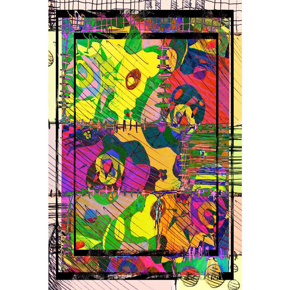 Abstract Canvas Painting Synthetic Frame - Paintings MDF Framing - ArtzFolio.com