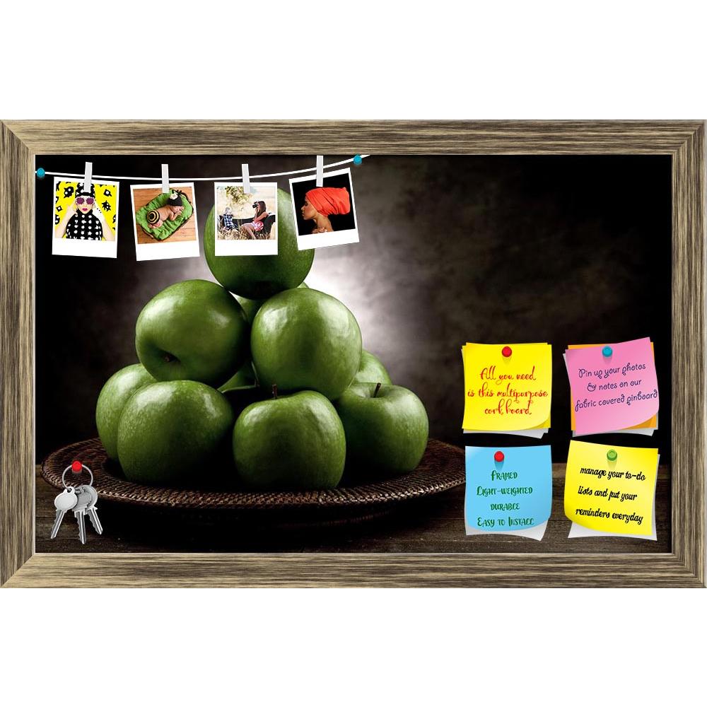 ArtzFolio Green Apples on a Wooden Table Printed Bulletin Board Notice Pin Board Soft Board | Framed-Bulletin Boards Framed-AZSAO11812919BLB_FR_L-Image Code 5000776 Vishnu Image Folio Pvt Ltd, IC 5000776, ArtzFolio, Bulletin Boards Framed, Food & Beverage, Photography, green, apples, on, a, wooden, table, printed, bulletin, board, notice, pin, soft, framed, photo, antique, picturesque, style, pin up board, push pin board, extra large cork board, big pin board, notice board, small bulletin board, cork board,