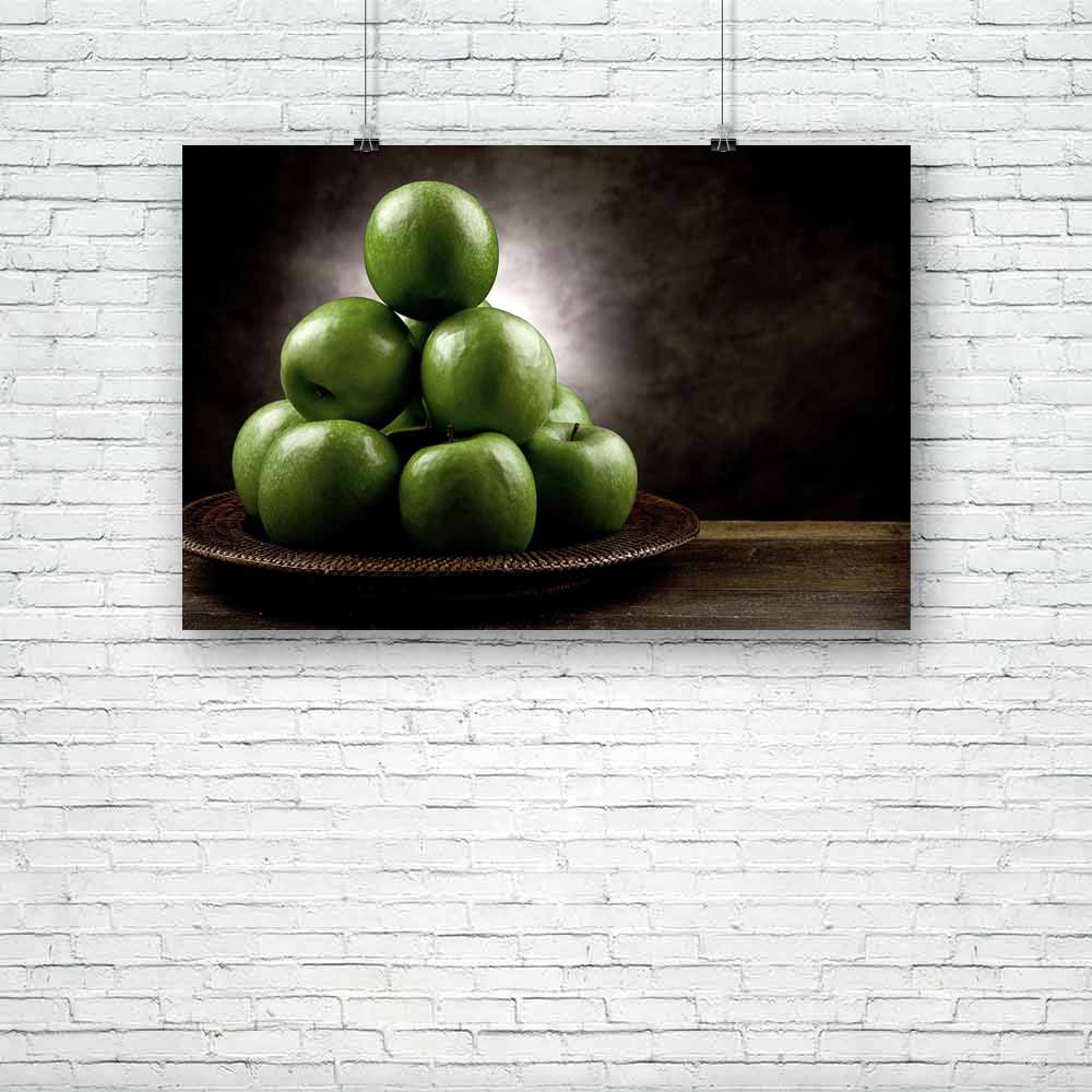 Green Apples on a Wooden Table Unframed Paper Poster-Paper Posters Unframed-POS_UN-IC 5000776 IC 5000776, Ancient, Art and Paintings, Cuisine, Culture, Ethnic, Food, Food and Beverage, Food and Drink, Fruit and Vegetable, Fruits, Historical, Medieval, Nature, Paintings, Scenic, Still Life, Traditional, Tribal, Vintage, World Culture, green, apples, on, a, wooden, table, unframed, paper, poster, acid, agriculture, apple, art, basket, diet, fruit, harvest, healthy, home, ingredient, old, organic, painting, pi