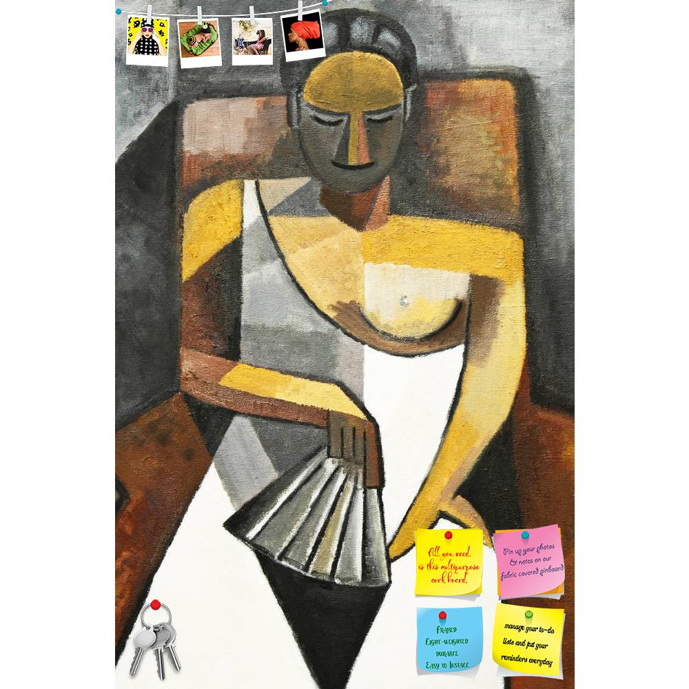 ArtzFolio Cubism Artwork Of Woman Printed Bulletin Board Notice Pin Board Soft Board | Frameless-Bulletin Boards Frameless-AZSAO11826659BLB_FL_L-Image Code 5000778 Vishnu Image Folio Pvt Ltd, IC 5000778, ArtzFolio, Bulletin Boards Frameless, Adult, Portraits, Fine Art Reprint, cubism, artwork, of, woman, printed, bulletin, board, notice, pin, soft, frameless, oil, painting, white, dress, sitting, chair, pin up board, push pin board, extra large cork board, big pin board, notice board, small bulletin board, 