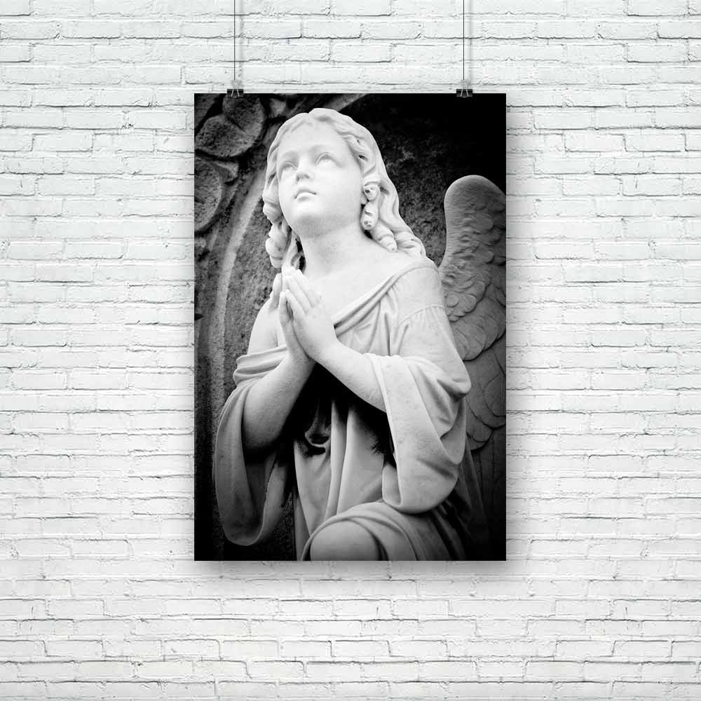 Angel In An Old Gothic Church Unframed Paper Poster-Paper Posters Unframed-POS_UN-IC 5000787 IC 5000787, Ancient, Art and Paintings, Baby, Black and White, Children, Christianity, Gothic, Historical, Icons, Jesus, Kids, Marble, Marble and Stone, Medieval, Religion, Religious, Retro, Spiritual, Vintage, White, angel, in, an, old, church, unframed, paper, poster, statue, guardian, engel, praying, art, artistic, beautiful, belief, boy, catholic, cemetery, child, christian, death, faith, funeral, grave, graveya