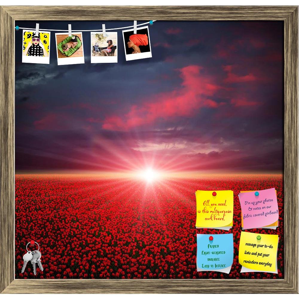 ArtzFolio Sunset On The Red Tulips Printed Bulletin Board Notice Pin Board Soft Board | Framed-Bulletin Boards Framed-AZSAO11905549BLB_FR_L-Image Code 5000793 Vishnu Image Folio Pvt Ltd, IC 5000793, ArtzFolio, Bulletin Boards Framed, Floral, Landscapes, Photography, sunset, on, the, red, tulips, printed, bulletin, board, notice, pin, soft, framed, blooming, field, nature, flower, summer, beauty, scene, sunlight, meadow, landscape, green, plant, sun, rural, scenics, dusk, season, color, sunbeam, sky, light, 