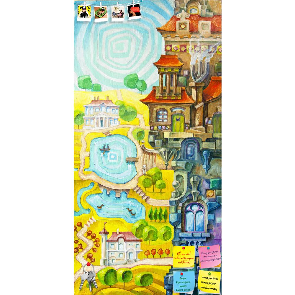 ArtzFolio Whimsical Building With Architectural Elements Printed Bulletin Board Notice Pin Board Soft Board | Frameless-Bulletin Boards Frameless-AZSAO11930647BLB_FL_L-Image Code 5000801 Vishnu Image Folio Pvt Ltd, IC 5000801, ArtzFolio, Bulletin Boards Frameless, Abstract, Fine Art Reprint, whimsical, building, with, architectural, elements, printed, bulletin, board, notice, pin, soft, frameless, the, tall, many, situated, foreground, sunny, valley, lakes, stream, background, scene, pin up board, push pin 