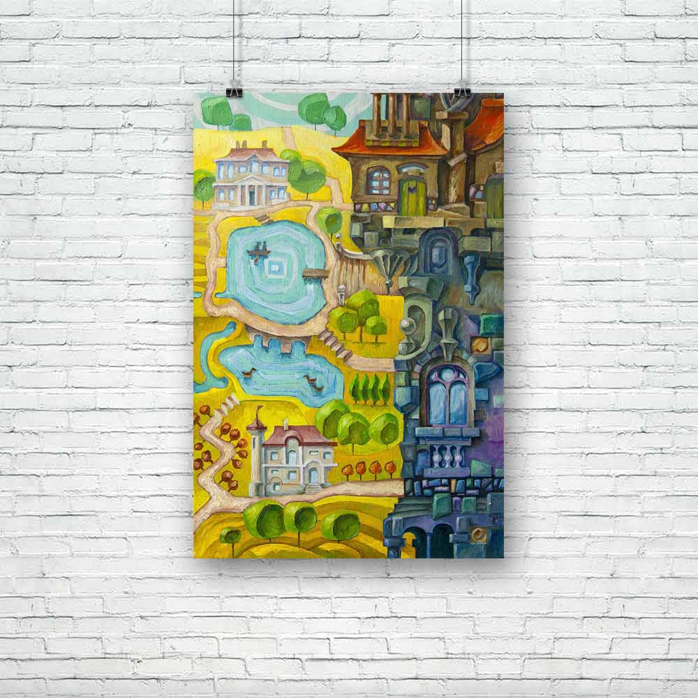 Whimsical Building Unframed Paper Poster-Paper Posters Unframed-POS_UN-IC 5000801 IC 5000801, Architecture, Art and Paintings, Baroque, Countries, Culture, Decorative, Ethnic, Fantasy, Illustrations, Landscapes, Nature, Paintings, Rococo, Scenic, Traditional, Tribal, World Culture, whimsical, building, unframed, paper, poster, alley, art, artwork, bizarre, blue, canvas, castle, country, decor, decoration, eco, ecological, exterior, facade, fanciful, fields, grove, high, historic, home, house, illustration, 