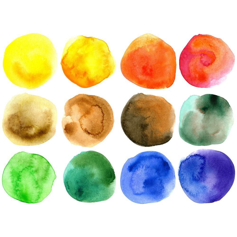 Abstract Watercolor Circles Canvas Painting Synthetic Frame - Paintings MDF Framing - ArtzFolio.com