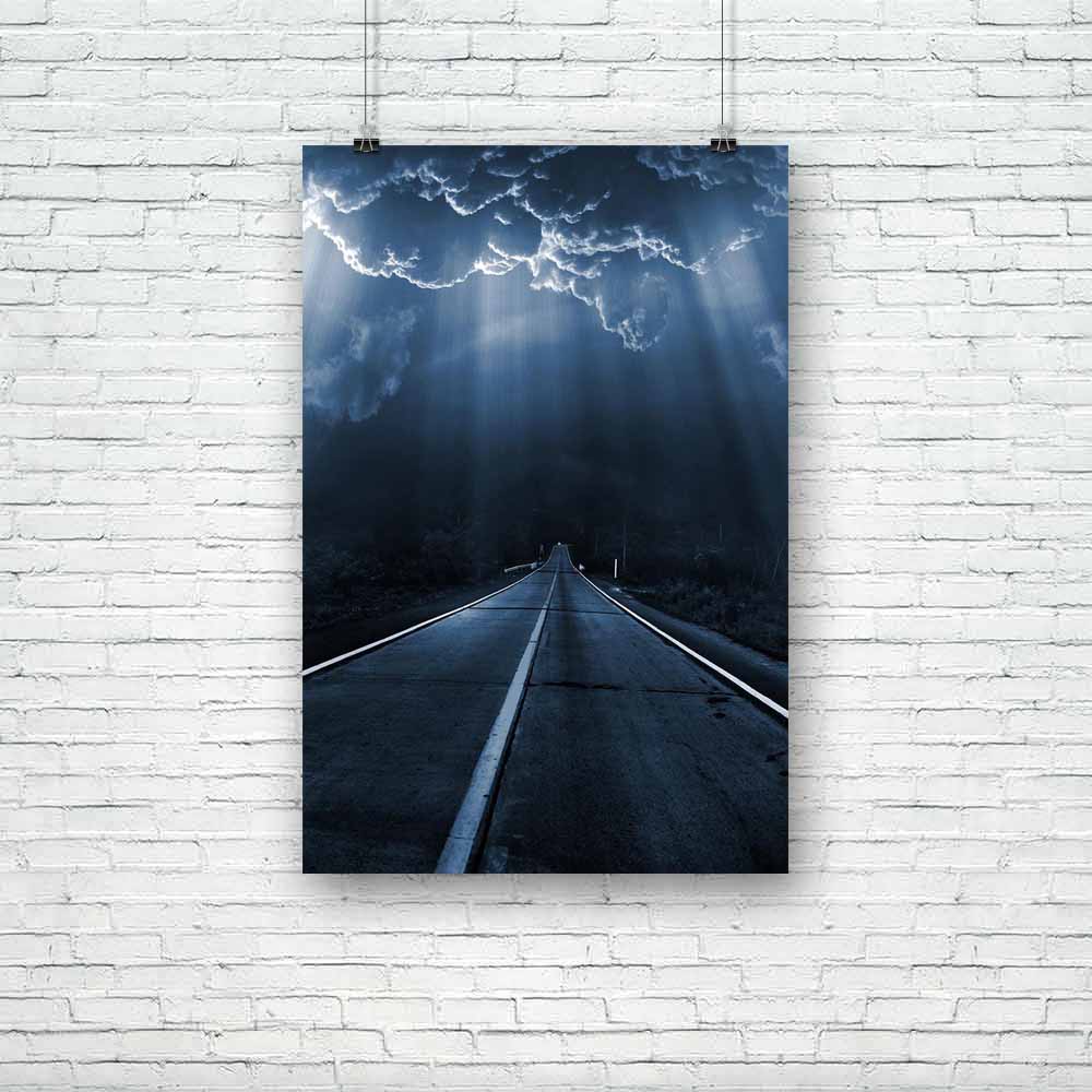 Dead End Unframed Paper Poster-Paper Posters Unframed-POS_UN-IC 5000832 IC 5000832, Black, Black and White, Fantasy, Surrealism, dead, end, unframed, paper, poster, horror, road, night, dark, sky, alien, asphalt, blue, cloud, danger, empty, explosion, glowing, highway, illumination, light, loneliness, mystery, nightmare, nobody, portal, scary, staring, straight, surreal, terrible, threat, unreal, vertical, way, artzfolio, posters, wall posters, posters for room, posters for room decoration, office poster, d