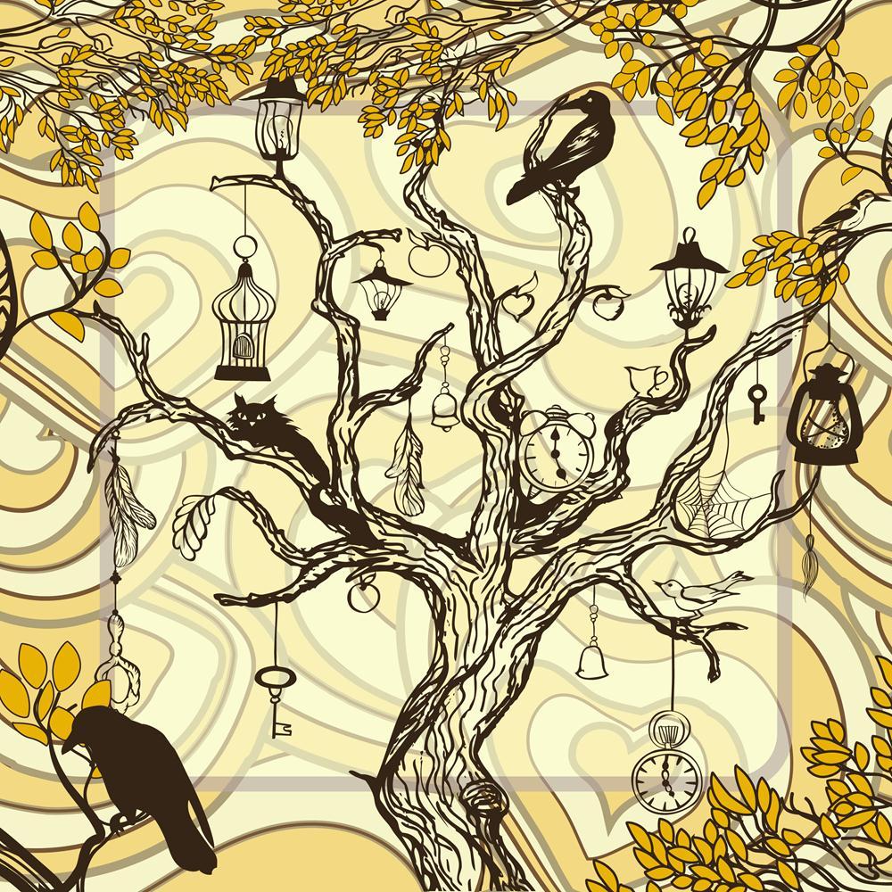 Handwritten Magic Tree Canvas Painting Synthetic Frame-Paintings MDF Framing-AFF_FR-IC 5000833 IC 5000833, Ancient, Animated Cartoons, Art and Paintings, Birds, Botanical, Caricature, Cartoons, Digital, Digital Art, Floral, Flowers, Graphic, Historical, Illustrations, Medieval, Nature, Retro, Scenic, Seasons, Signs, Signs and Symbols, Vintage, handwritten, magic, tree, canvas, painting, synthetic, frame, wallpaper, bird, clock, antique, art, autumn, backdrop, background, branch, brown, cage, calligraphic, c