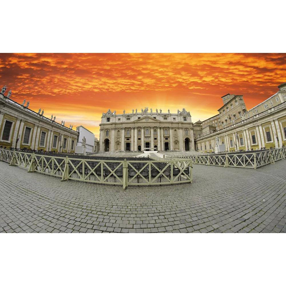 Sunset Over Saint Peter's Square In Rome, Italy Canvas Painting Synthetic Frame-Paintings MDF Framing-AFF_FR-IC 5000857 IC 5000857, Ancient, Architecture, Automobiles, Christianity, Cities, City Views, Cross, God Ram, Hinduism, Historical, Holidays, Italian, Jesus, Landmarks, Medieval, Panorama, Places, Religion, Religious, Renaissance, Sunsets, Transportation, Travel, Vehicles, Vintage, sunset, over, saint, peter's, square, in, rome, italy, canvas, painting, synthetic, frame, basilica, bernini, building, c