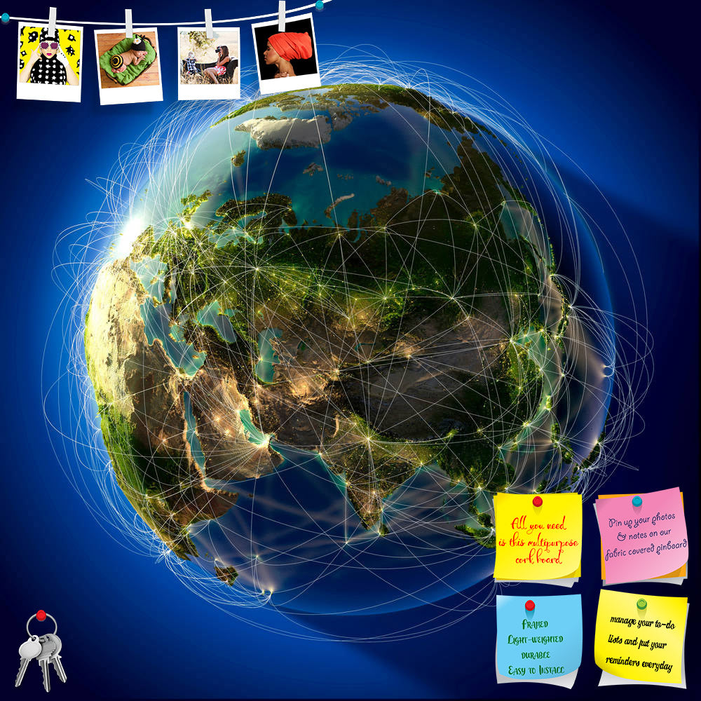 ArtzFolio Highly Detailed Planet Earth D1 Printed Bulletin Board Notice Pin Board Soft Board | Frameless-Bulletin Boards Frameless-AZSAO12305746BLB_FL_L-Image Code 5000876 Vishnu Image Folio Pvt Ltd, IC 5000876, ArtzFolio, Bulletin Boards Frameless, Conceptual, Places, Digital Art, highly, detailed, planet, earth, d1, printed, bulletin, board, notice, pin, soft, frameless, night, lit, from, behind, evening, sun, embossed, continents, illuminated, by, light, cities, translucent, reflective, ocean, surrounded