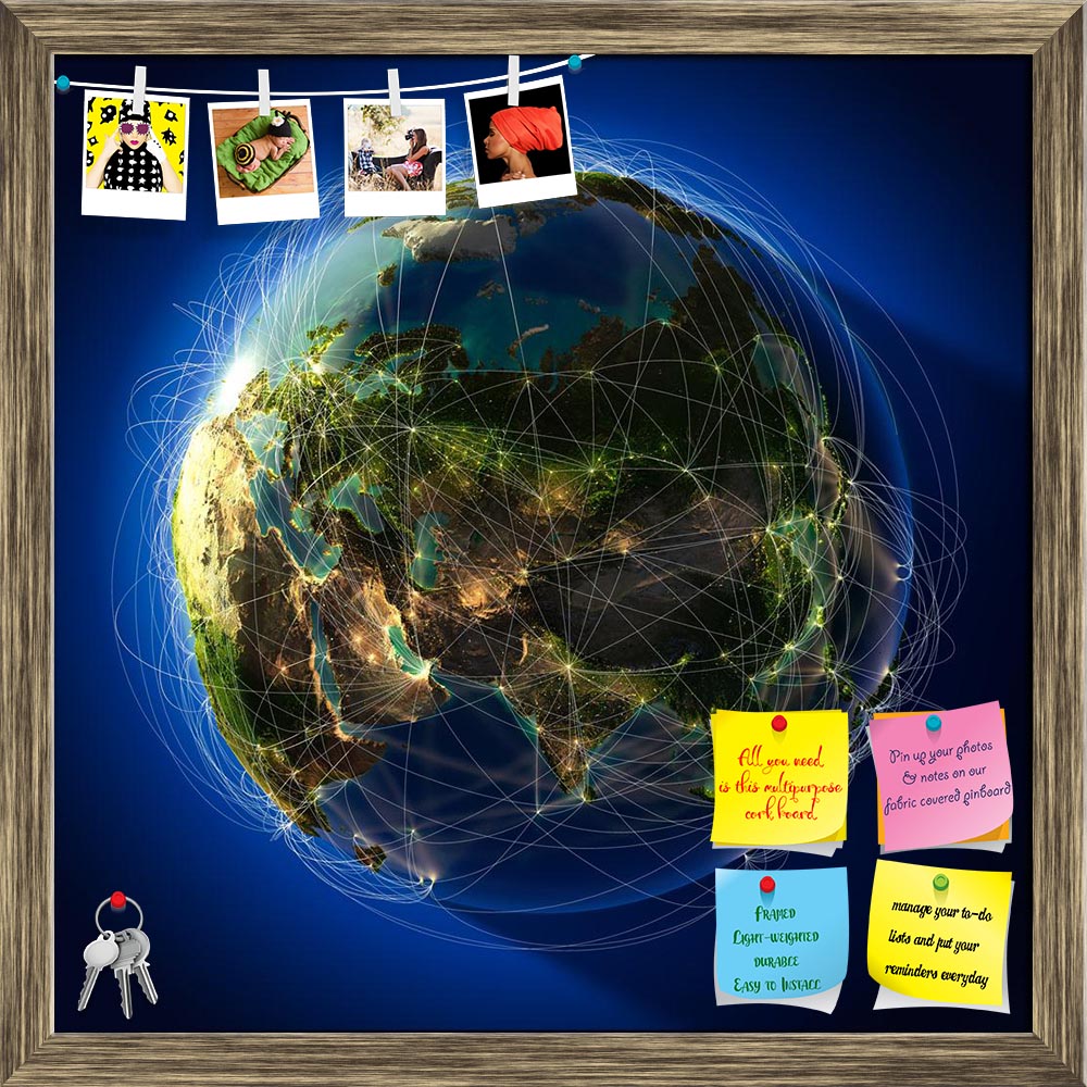 ArtzFolio Highly Detailed Planet Earth D1 Printed Bulletin Board Notice Pin Board Soft Board | Framed-Bulletin Boards Framed-AZSAO12305746BLB_FR_L-Image Code 5000876 Vishnu Image Folio Pvt Ltd, IC 5000876, ArtzFolio, Bulletin Boards Framed, Conceptual, Places, Digital Art, highly, detailed, planet, earth, d1, printed, bulletin, board, notice, pin, soft, framed, night, lit, from, behind, evening, sun, embossed, continents, illuminated, by, light, cities, translucent, reflective, ocean, surrounded, luminous, 