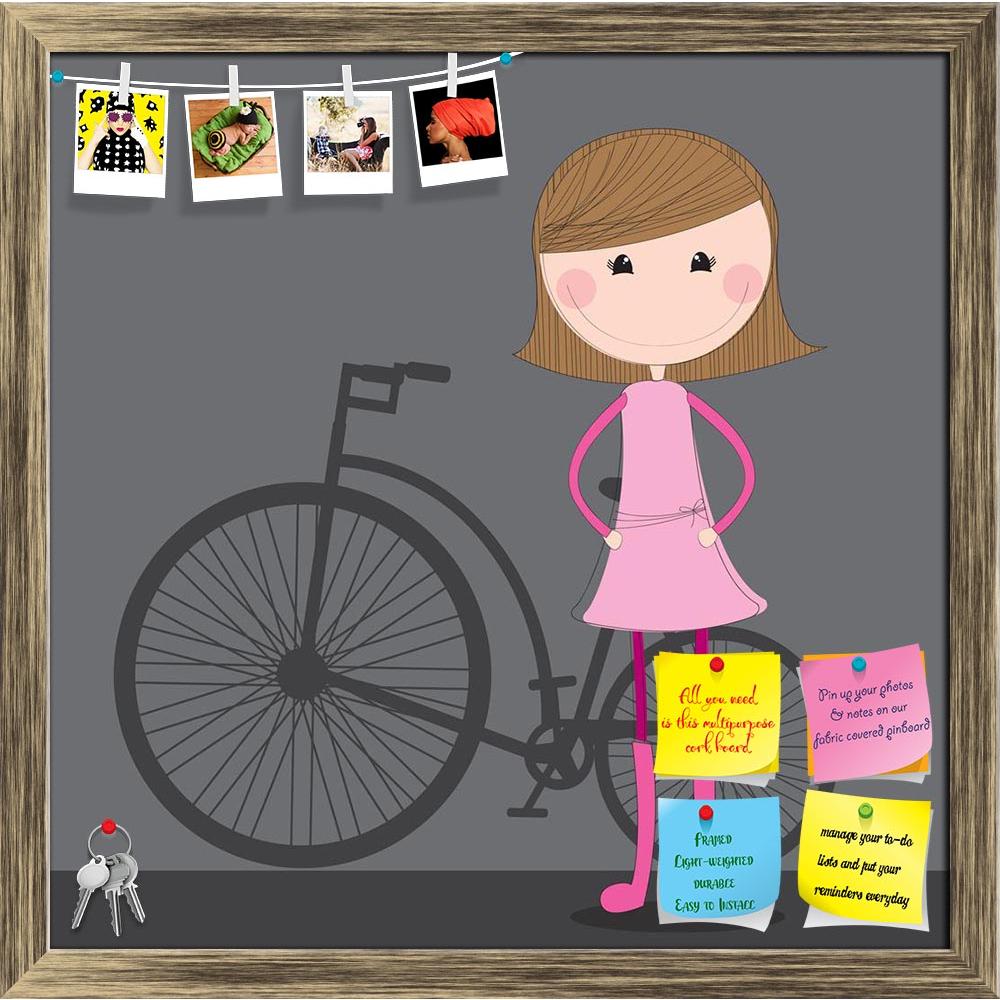 ArtzFolio Cute Girl With Bike Printed Bulletin Board Notice Pin Board Soft Board | Framed-Bulletin Boards Framed-AZSAO12337556BLB_FR_L-Image Code 5000878 Vishnu Image Folio Pvt Ltd, IC 5000878, ArtzFolio, Bulletin Boards Framed, Kids, Digital Art, cute, girl, with, bike, printed, bulletin, board, notice, pin, soft, framed, over, gray, background, illustration, pin up board, push pin board, extra large cork board, big pin board, notice board, small bulletin board, cork board, wall notice board, giant cork bo