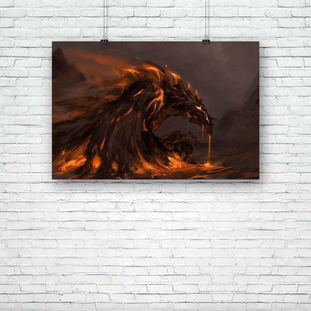 Molten Rock Dragon Unframed Paper Poster-Paper Posters Unframed-POS_UN-IC 5000895 IC 5000895, Ancient, Animals, Art and Paintings, Astrology, Historical, Horoscope, Illustrations, Marble and Stone, Medieval, Paintings, Signs and Symbols, Sun Signs, Symbols, Vintage, Zodiac, molten, rock, dragon, unframed, paper, poster, satan, demon, anger, angry, animal, apocalyptic, art, bad, beast, bonfire, burning, burnt, claw, cooking, decoration, demonic, diabolic, doom, energy, evil, flaming, flying, heat, hell, horn