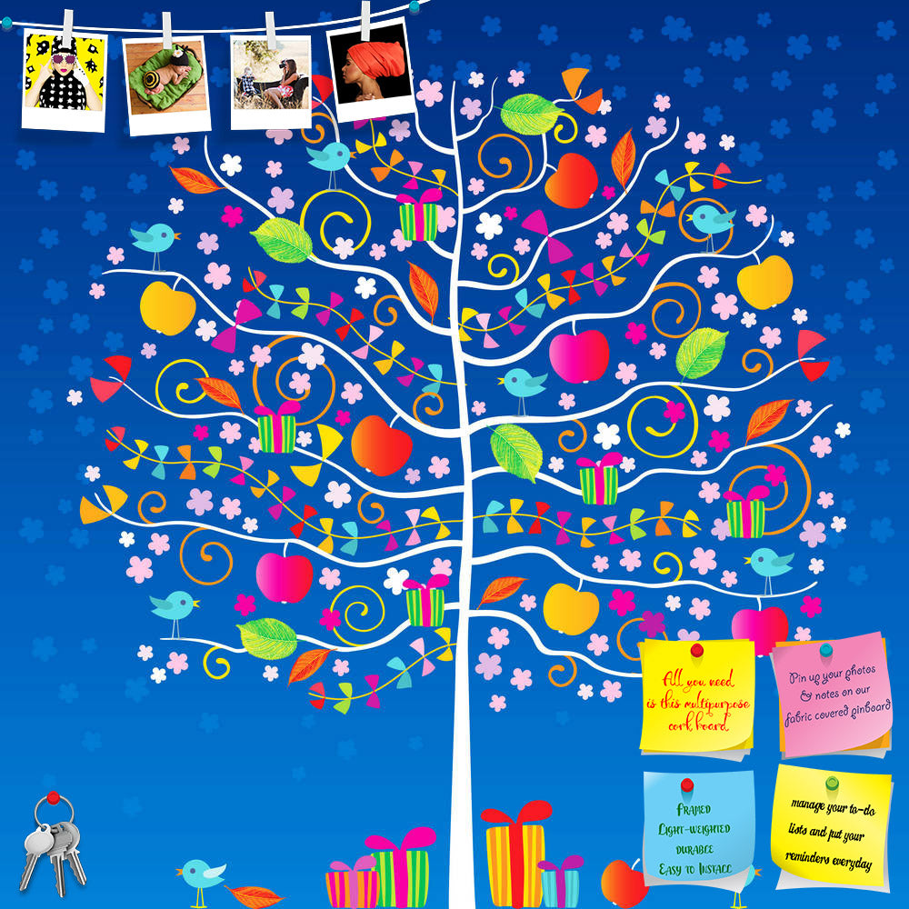 ArtzFolio The Magic Tree Printed Bulletin Board Notice Pin Board Soft Board | Frameless-Bulletin Boards Frameless-AZSAO12497299BLB_FL_L-Image Code 5000902 Vishnu Image Folio Pvt Ltd, IC 5000902, ArtzFolio, Bulletin Boards Frameless, Floral, Digital Art, the, magic, tree, printed, bulletin, board, notice, pin, soft, frameless, birds, red, apples, ribbons, gifts, night, pin up board, push pin board, extra large cork board, big pin board, notice board, small bulletin board, cork board, wall notice board, giant