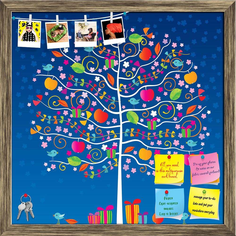 ArtzFolio The Magic Tree Printed Bulletin Board Notice Pin Board Soft Board | Framed-Bulletin Boards Framed-AZSAO12497299BLB_FR_L-Image Code 5000902 Vishnu Image Folio Pvt Ltd, IC 5000902, ArtzFolio, Bulletin Boards Framed, Floral, Digital Art, the, magic, tree, printed, bulletin, board, notice, pin, soft, framed, birds, red, apples, ribbons, gifts, night, pin up board, push pin board, extra large cork board, big pin board, notice board, small bulletin board, cork board, wall notice board, giant cork board,