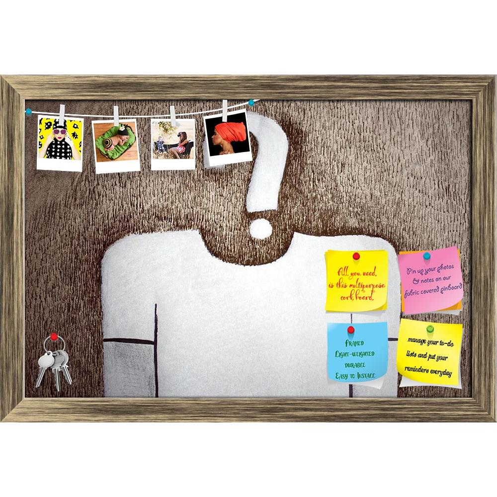 ArtzFolio Abstract Art D17 Printed Bulletin Board Notice Pin Board Soft Board | Framed-Bulletin Boards Framed-AZSAO12545319BLB_FR_L-Image Code 5000912 Vishnu Image Folio Pvt Ltd, IC 5000912, ArtzFolio, Bulletin Boards Framed, Conceptual, Digital Art, abstract, art, d17, printed, bulletin, board, notice, pin, soft, framed, a, drawing, representing, stylized, man, question, mark, instead, head, light, brown, paper, pin up board, push pin board, extra large cork board, big pin board, notice board, small bullet
