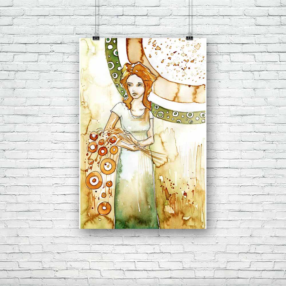 Girl Portrait D4 Unframed Paper Poster-Paper Posters Unframed-POS_UN-IC 5000916 IC 5000916, Abstract Expressionism, Abstracts, Art and Paintings, Art Nouveau, Decorative, Illustrations, Individuals, Love, Nature, Paintings, Patterns, Portraits, Romance, Scenic, Semi Abstract, Watercolour, girl, portrait, d4, unframed, paper, poster, abstract, alluring, art, nouveau, background, beautiful, calm, centered, character, emotional, gazing, graceful, illustration, man, melancholy, original, ornament, ornamented, p