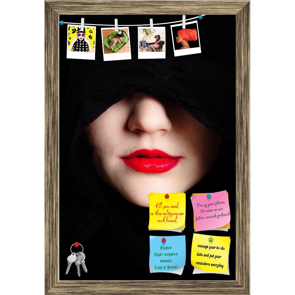 ArtzFolio Woman In Black Hood & Red Lips Printed Bulletin Board Notice Pin Board Soft Board | Framed-Bulletin Boards Framed-AZSAO12723283BLB_FR_L-Image Code 5000938 Vishnu Image Folio Pvt Ltd, IC 5000938, ArtzFolio, Bulletin Boards Framed, Fashion, Portraits, Photography, woman, in, black, hood, red, lips, printed, bulletin, board, notice, pin, soft, framed, closeup, photo, adult, alone, arab, arabian, attractive, beautiful, beauty, caucasian, clothes, cute, dark, daughter, depressed, elegance, expression, 