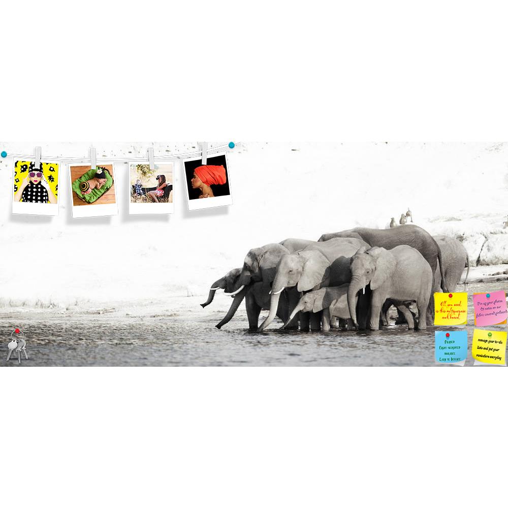 ArtzFolio A Herd Of African Elephants Printed Bulletin Board Notice Pin Board Soft Board | Frameless-Bulletin Boards Frameless-AZSAO12804822BLB_FL_L-Image Code 5000955 Vishnu Image Folio Pvt Ltd, IC 5000955, ArtzFolio, Bulletin Boards Frameless, Animals, Photography, a, herd, of, african, elephants, printed, bulletin, board, notice, pin, soft, frameless, loxodonta, africana, banks, chobe, river, botswana, drinking, water, black, white, panorama, pin up board, push pin board, extra large cork board, big pin 