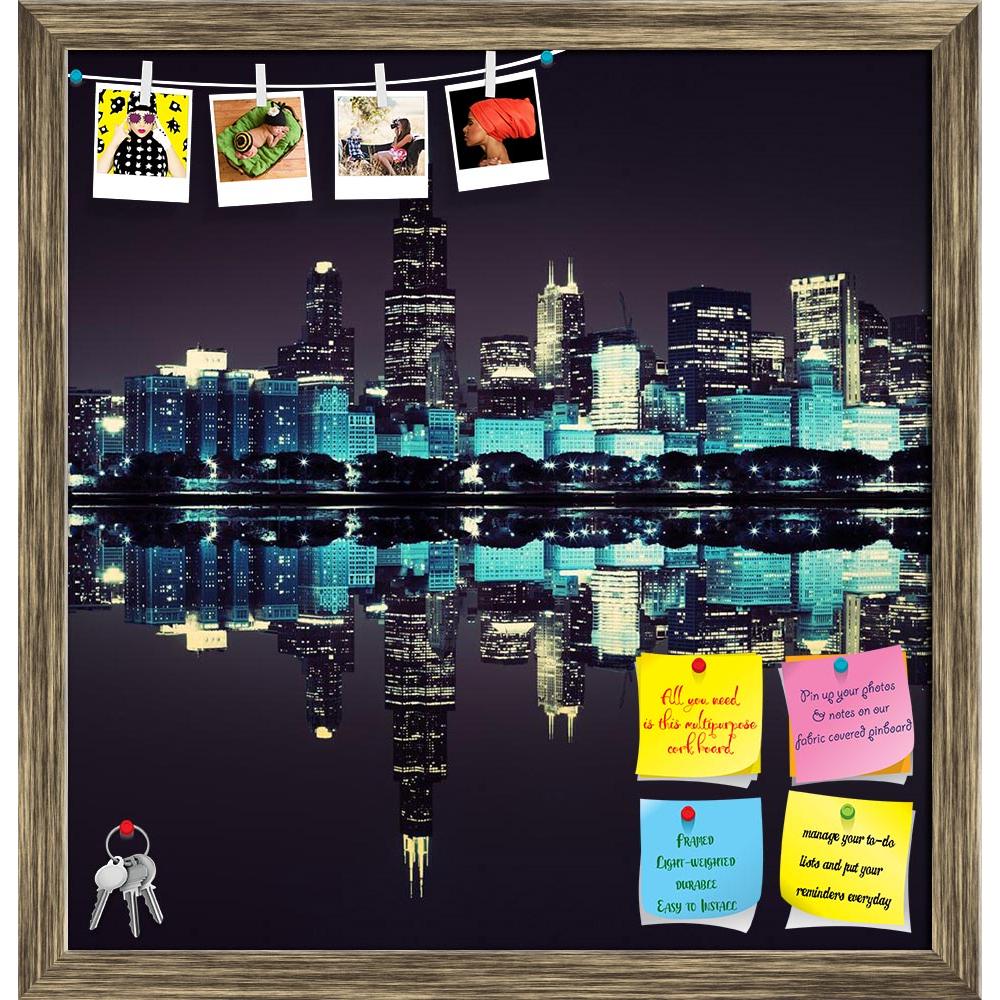 ArtzFolio Night View of Financial District Chicago, USA D2 Printed Bulletin Board Notice Pin Board Soft Board | Framed-Bulletin Boards Framed-AZSAO12830740BLB_FR_L-Image Code 5000959 Vishnu Image Folio Pvt Ltd, IC 5000959, ArtzFolio, Bulletin Boards Framed, Places, Photography, night, view, of, financial, district, chicago, usa, d2, printed, bulletin, board, notice, pin, soft, framed, architecture, banking, blue, built, business, city, cityscape, commercial, concept, corporate, dark, downtown, dramatic, dus