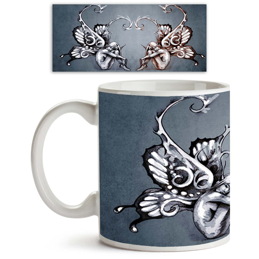 Duality Concept Tattoo Ceramic Coffee Tea Mug Inside White-Coffee Mugs-MUG-IC 5000995 IC 5000995, American, Ancient, Animated Cartoons, Art and Paintings, Black, Black and White, Caricature, Cartoons, Culture, Digital, Digital Art, Drawing, Ethnic, Fantasy, Graphic, Historical, Illustrations, Indian, Individuals, Medieval, Portraits, Retro, Signs, Signs and Symbols, Traditional, Tribal, Vintage, World Culture, duality, concept, tattoo, ceramic, coffee, tea, mug, inside, white, pixie, gnome, art, artwork, ba