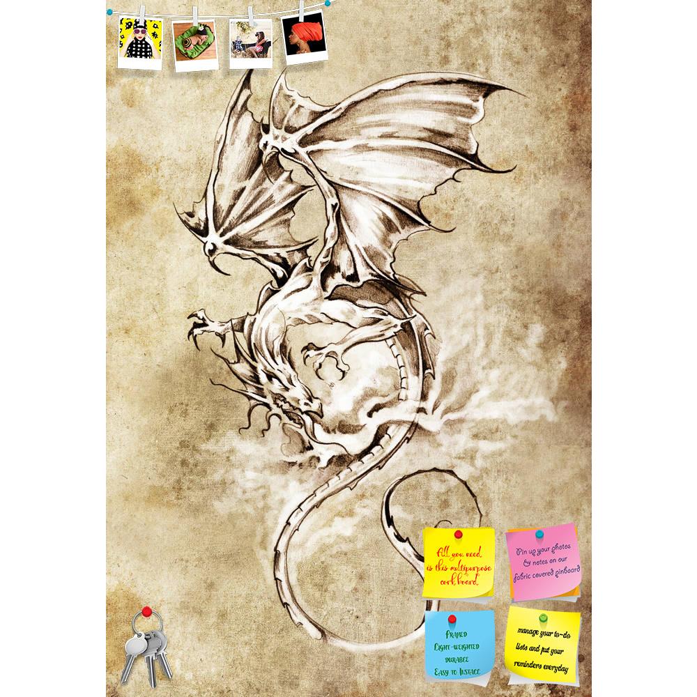ArtzFolio Tattoo Art Classic Dragon Printed Bulletin Board Notice Pin Board Soft Board | Frameless-Bulletin Boards Frameless-AZSAO13028283BLB_FL_L-Image Code 5000997 Vishnu Image Folio Pvt Ltd, IC 5000997, ArtzFolio, Bulletin Boards Frameless, Abstract, Animals, Fine Art Reprint, tattoo, art, classic, dragon, printed, bulletin, board, notice, pin, soft, frameless, sketch, illustration, pin up board, push pin board, extra large cork board, big pin board, notice board, small bulletin board, cork board, wall n
