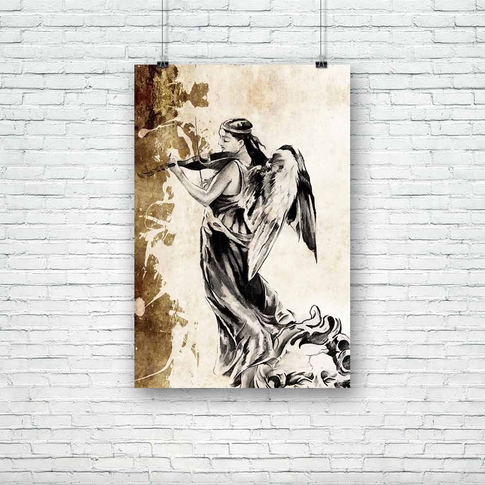 Tattoo Angel Playing The Violins Unframed Paper Poster-Paper Posters Unframed-POS_UN-IC 5001003 IC 5001003, Abstract Expressionism, Abstracts, Ancient, Art and Paintings, Black, Black and White, Botanical, Culture, Decorative, Digital, Digital Art, Drawing, Ethnic, Floral, Flowers, Graphic, Historical, Illustrations, Medieval, Modern Art, Nature, Patterns, Retro, Scenic, Semi Abstract, Signs, Signs and Symbols, Sketches, Symbols, Traditional, Tribal, Vintage, World Culture, tattoo, angel, playing, the, viol