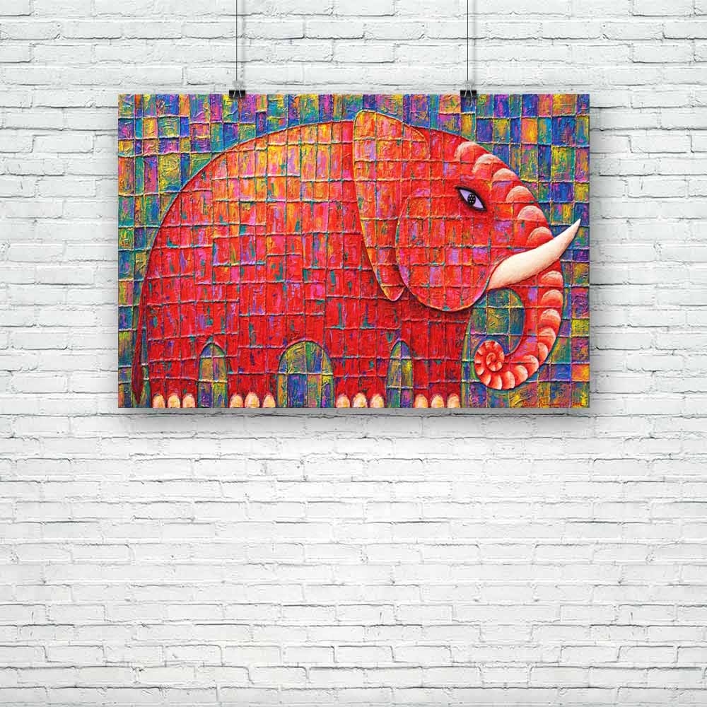 Red Elephant D1 Unframed Paper Poster-Paper Posters Unframed-POS_UN-IC 5001006 IC 5001006, Abstract Expressionism, Abstracts, Animals, Art and Paintings, Asian, Nature, Paintings, Scenic, Semi Abstract, Wildlife, red, elephant, d1, unframed, paper, poster, acrylic, animal, art, asia, beautyful, big, blue, eye, body, canvas, colourful, original, painting, power, semi, abstract, strong, texture, artzfolio, posters, wall posters, posters for room, posters for room decoration, office poster, door poster, baby p