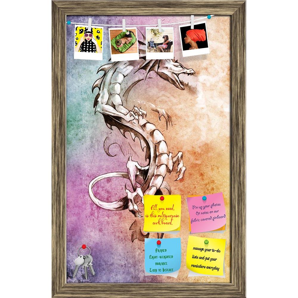 ArtzFolio Tattoo Art Big Medieval Dragon Printed Bulletin Board Notice Pin Board Soft Board | Framed-Bulletin Boards Framed-AZSAO13100783BLB_FR_L-Image Code 5001026 Vishnu Image Folio Pvt Ltd, IC 5001026, ArtzFolio, Bulletin Boards Framed, Abstract, Animals, Fine Art Reprint, tattoo, art, big, medieval, dragon, printed, bulletin, board, notice, pin, soft, framed, sketch, fantasy, concept, colorful, paper, pin up board, push pin board, extra large cork board, big pin board, notice board, small bulletin board