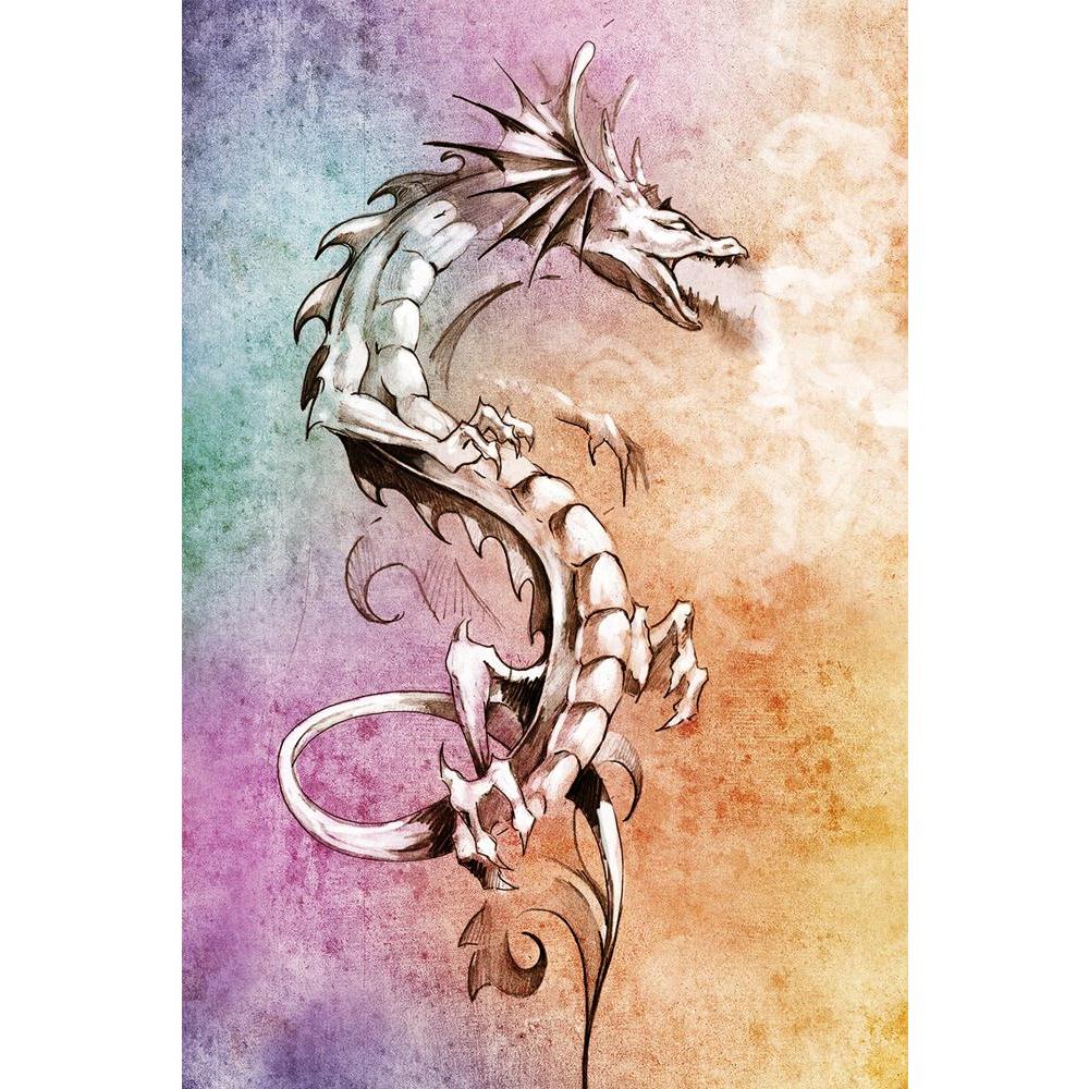 ArtzFolio Tattoo Art Big Medieval Dragon Unframed Paper Poster-Paper Posters Unframed-AZART13100783POS_UN_L-Image Code 5001026 Vishnu Image Folio Pvt Ltd, IC 5001026, ArtzFolio, Paper Posters Unframed, Abstract, Animals, Fine Art Reprint, tattoo, art, big, medieval, dragon, unframed, paper, poster, wall, large, size, for, living, room, home, decoration, framed, decor, posters, pitaara, box, modern, with, frame, bedroom, amazonbasics, door, drawing, small, decorative, office, reception, multiple, friends, im