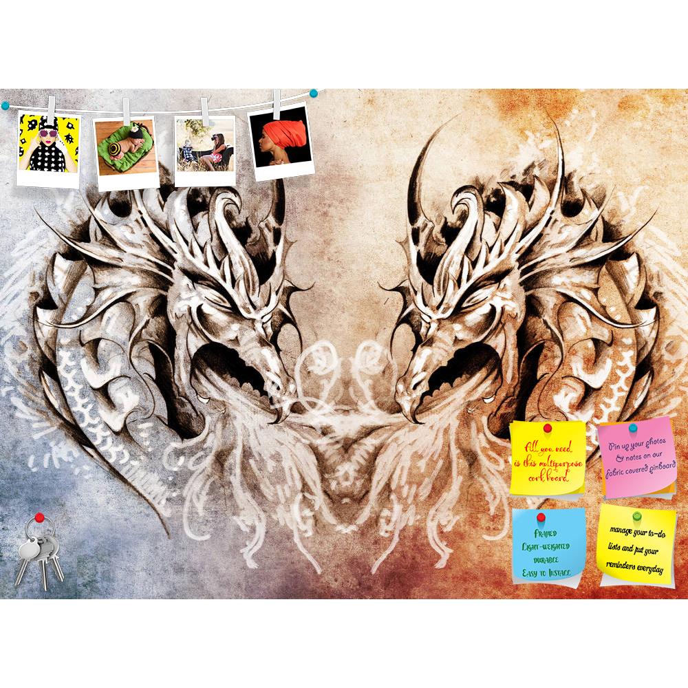 ArtzFolio Tattoo Art Medieval Dragons Heart Printed Bulletin Board Notice Pin Board Soft Board | Frameless-Bulletin Boards Frameless-AZSAO13100787BLB_FL_L-Image Code 5001027 Vishnu Image Folio Pvt Ltd, IC 5001027, ArtzFolio, Bulletin Boards Frameless, Abstract, Animals, Fine Art Reprint, tattoo, art, medieval, dragons, heart, printed, bulletin, board, notice, pin, soft, frameless, fantasy, pin up board, push pin board, extra large cork board, big pin board, notice board, small bulletin board, cork board, wa