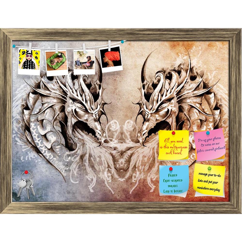 ArtzFolio Tattoo Art Medieval Dragons Heart Printed Bulletin Board Notice Pin Board Soft Board | Framed-Bulletin Boards Framed-AZSAO13100787BLB_FR_L-Image Code 5001027 Vishnu Image Folio Pvt Ltd, IC 5001027, ArtzFolio, Bulletin Boards Framed, Abstract, Animals, Fine Art Reprint, tattoo, art, medieval, dragons, heart, printed, bulletin, board, notice, pin, soft, framed, fantasy, pin up board, push pin board, extra large cork board, big pin board, notice board, small bulletin board, cork board, wall notice bo
