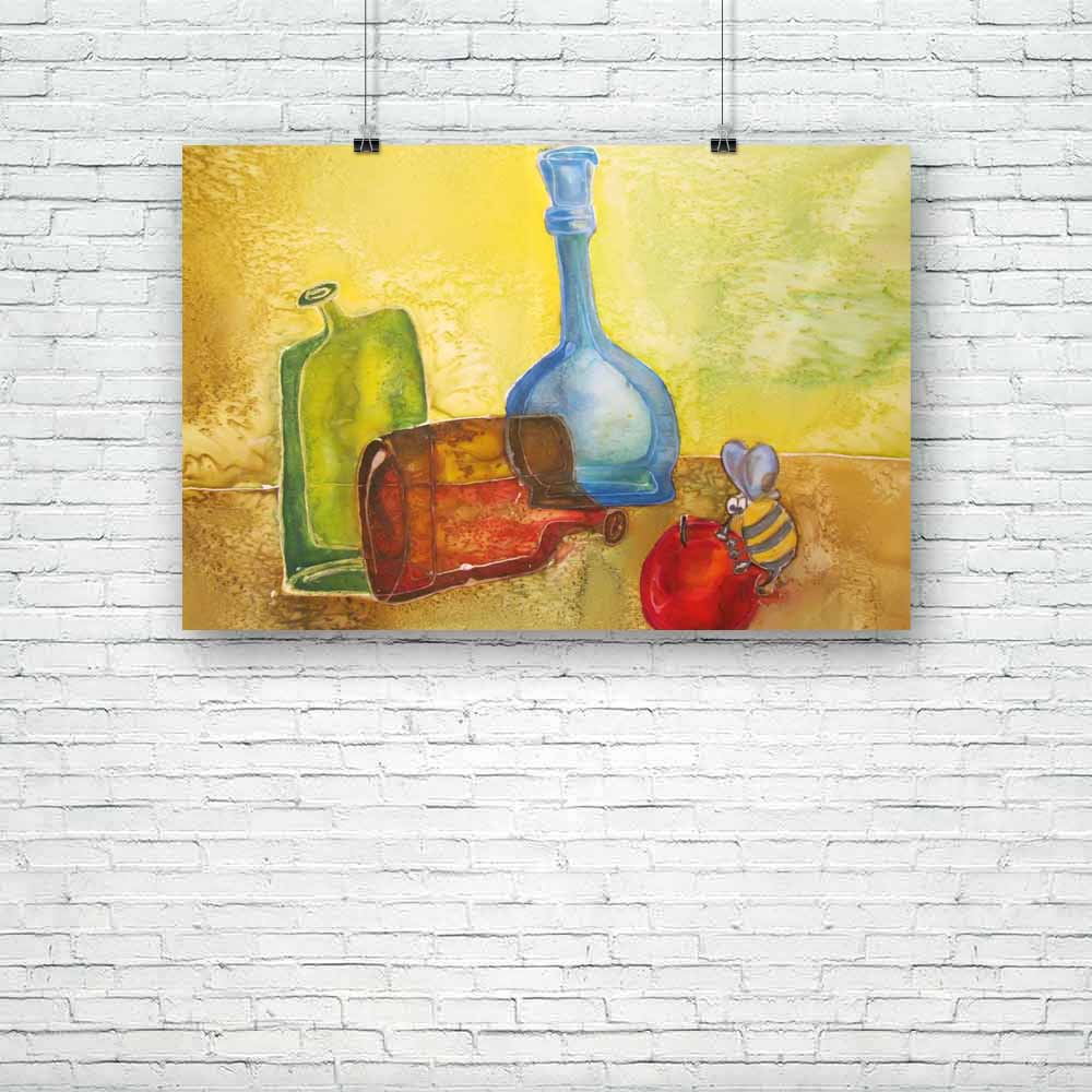 Colourful Pottery Unframed Paper Poster-Paper Posters Unframed-POS_UN-IC 5001029 IC 5001029, Abstract Expressionism, Abstracts, Art and Paintings, Drawing, Paintings, Semi Abstract, Signs, Signs and Symbols, Watercolour, colourful, pottery, unframed, paper, poster, abstract, art, artist, blue, bottle, decoration, design, glass, green, hand, life, original, painting, simple, still, watercolor, yellow, artzfolio, posters, wall posters, posters for room, posters for room decoration, office poster, door poster,