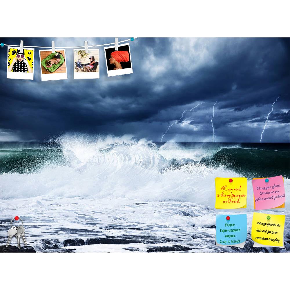 ArtzFolio Thunderstorm & Lightning On The Beach Printed Bulletin Board Notice Pin Board Soft Board | Frameless-Bulletin Boards Frameless-AZSAO13175230BLB_FL_L-Image Code 5001046 Vishnu Image Folio Pvt Ltd, IC 5001046, ArtzFolio, Bulletin Boards Frameless, Landscapes, Photography, thunderstorm, lightning, on, the, beach, printed, bulletin, board, notice, pin, soft, frameless, dark, night, scene, cloudy, rainy, stormy, landscape, beautiful, powerful, forces, nature, seascape, high, surfing, waves, cold, drama
