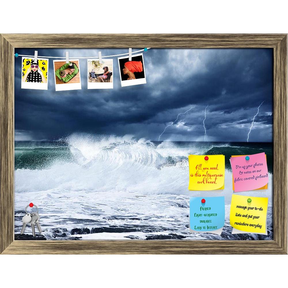 ArtzFolio Thunderstorm & Lightning On The Beach Printed Bulletin Board Notice Pin Board Soft Board | Framed-Bulletin Boards Framed-AZSAO13175230BLB_FR_L-Image Code 5001046 Vishnu Image Folio Pvt Ltd, IC 5001046, ArtzFolio, Bulletin Boards Framed, Landscapes, Photography, thunderstorm, lightning, on, the, beach, printed, bulletin, board, notice, pin, soft, framed, dark, night, scene, cloudy, rainy, stormy, landscape, beautiful, powerful, forces, nature, seascape, high, surfing, waves, cold, dramatic, ocean, 
