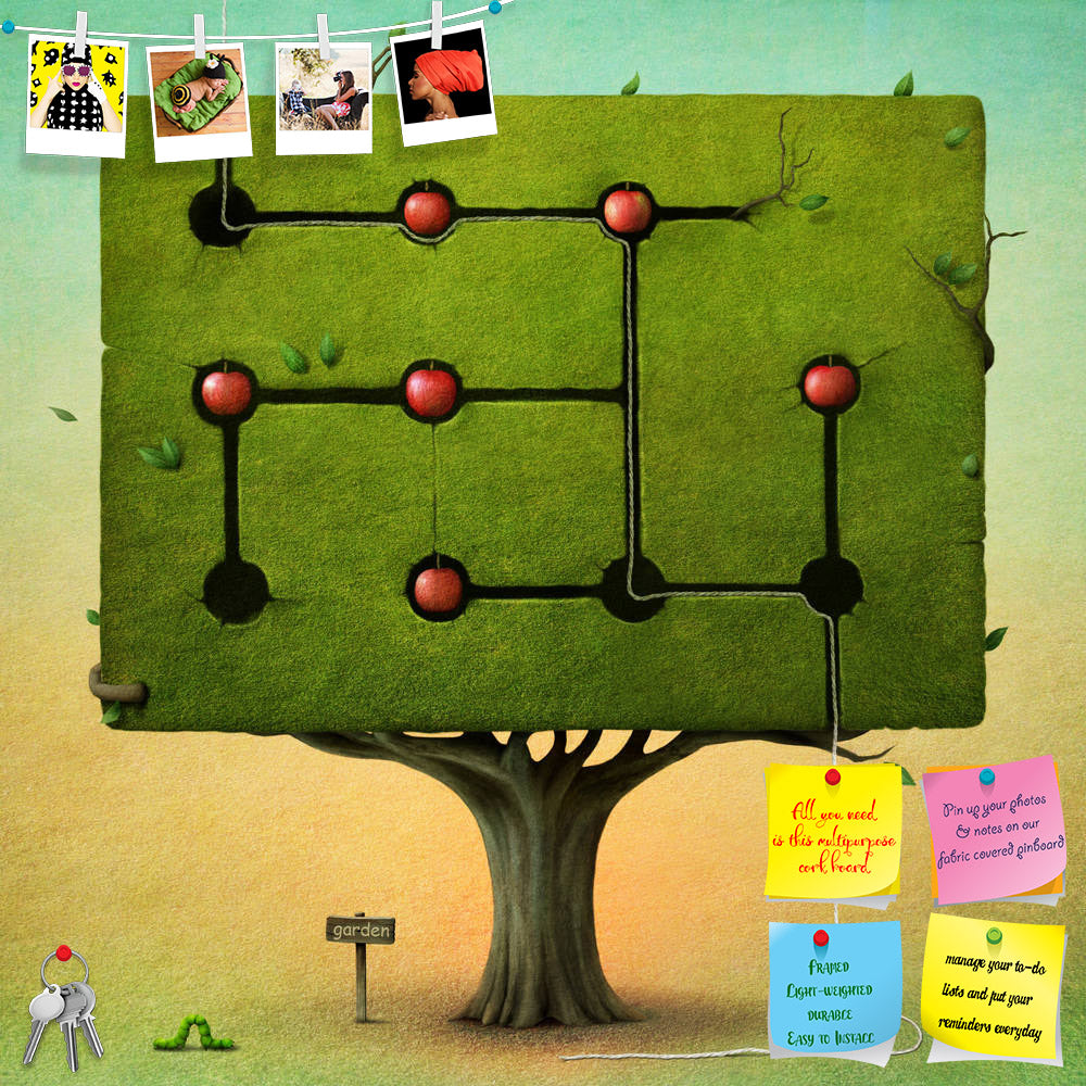 ArtzFolio Green Tree With Red Apples Printed Bulletin Board Notice Pin Board Soft Board | Frameless-Bulletin Boards Frameless-AZSAO13188054BLB_FL_L-Image Code 5001052 Vishnu Image Folio Pvt Ltd, IC 5001052, ArtzFolio, Bulletin Boards Frameless, Conceptual, Kids, Digital Art, green, tree, with, red, apples, printed, bulletin, board, notice, pin, soft, frameless, caterpillar, imaginary, garden, computer, graphics, pin up board, push pin board, extra large cork board, big pin board, notice board, small bulleti
