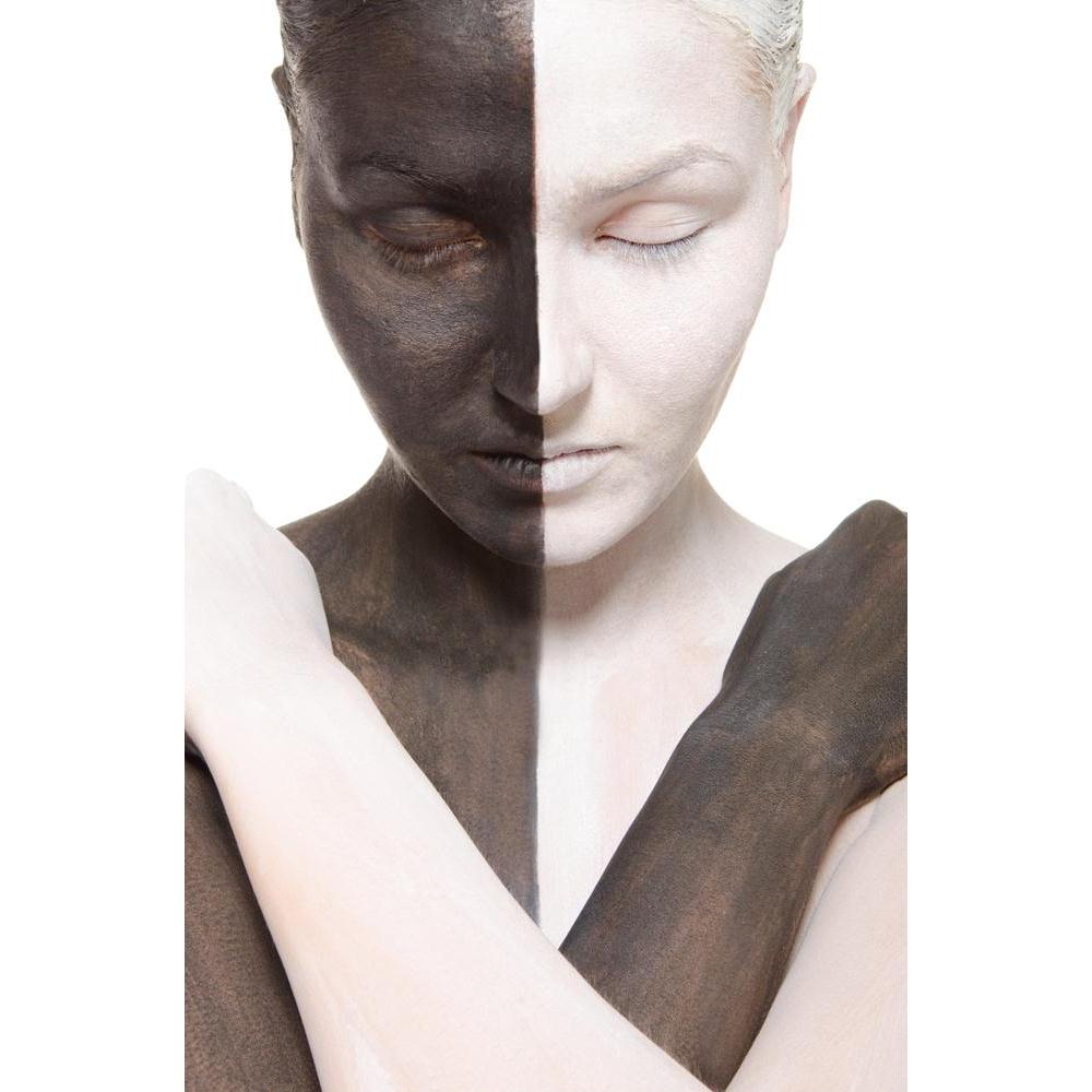 Woman In Black & White Canvas Painting Synthetic Frame-Paintings MDF Framing-AFF_FR-IC 5001053 IC 5001053, Adult, Asian, Black, Black and White, Individuals, Portraits, White, woman, in, canvas, painting, synthetic, frame, opposites, caucasian, contrast, dark, face, female, half, hand, head, headshot, lady, make, up, one, person, opposition, paint, portion, portrait, stage, makeup, studio, shot, vertical, background, young, artzfolio, wall decor for living room, wall frames for living room, frames for livin